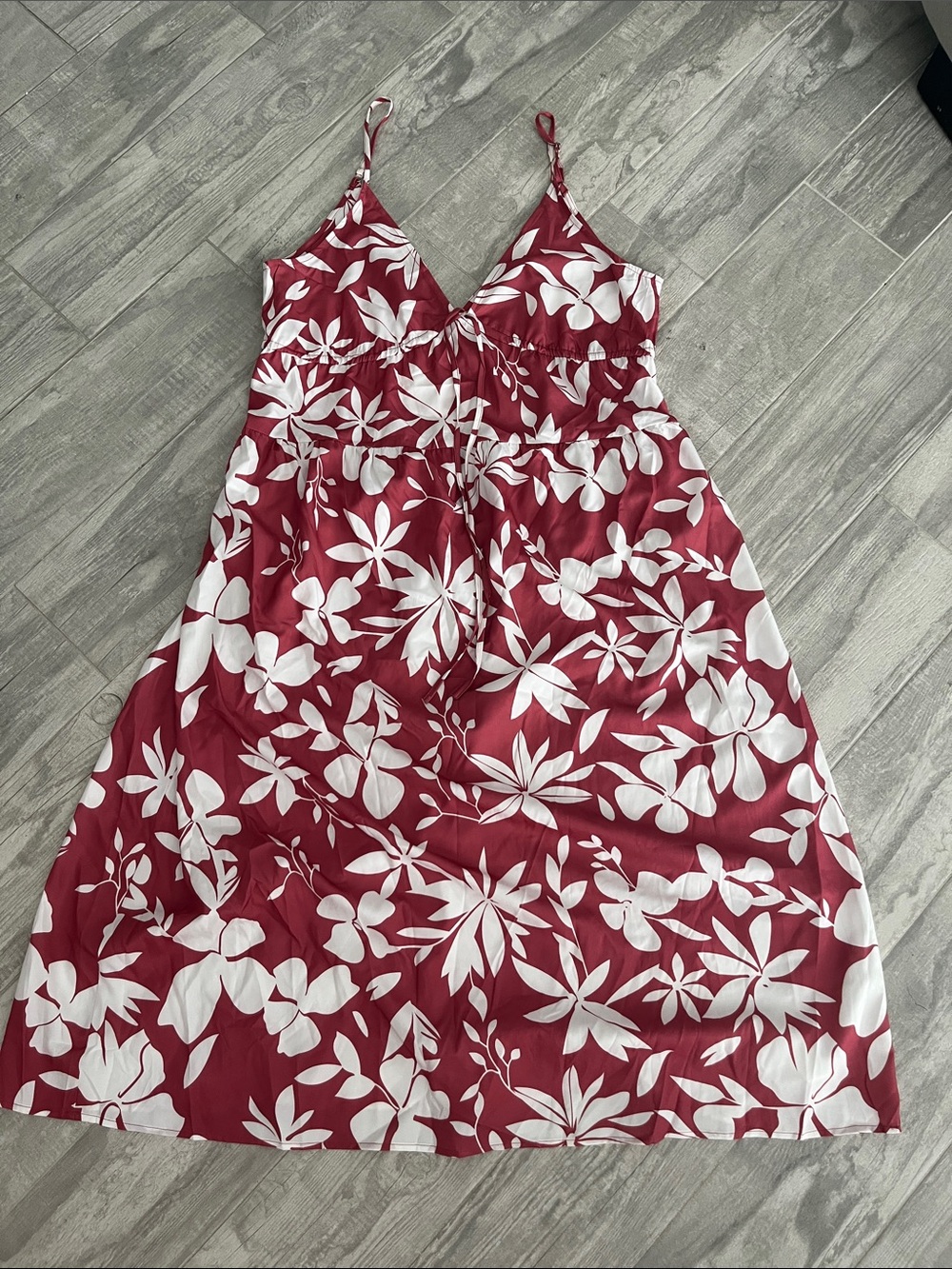 Cupshe Red & White Floral Spaghetti Strap Sundress